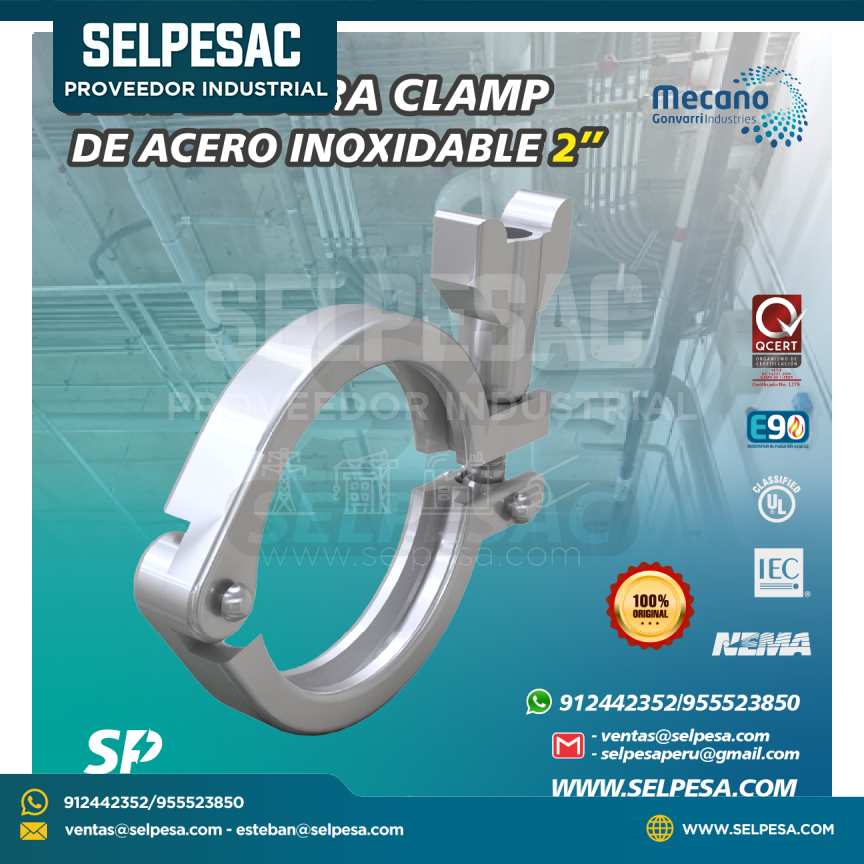 MECANO - ABRAZADERA CLAMP DE ACERO INOXIDABLE 2´´