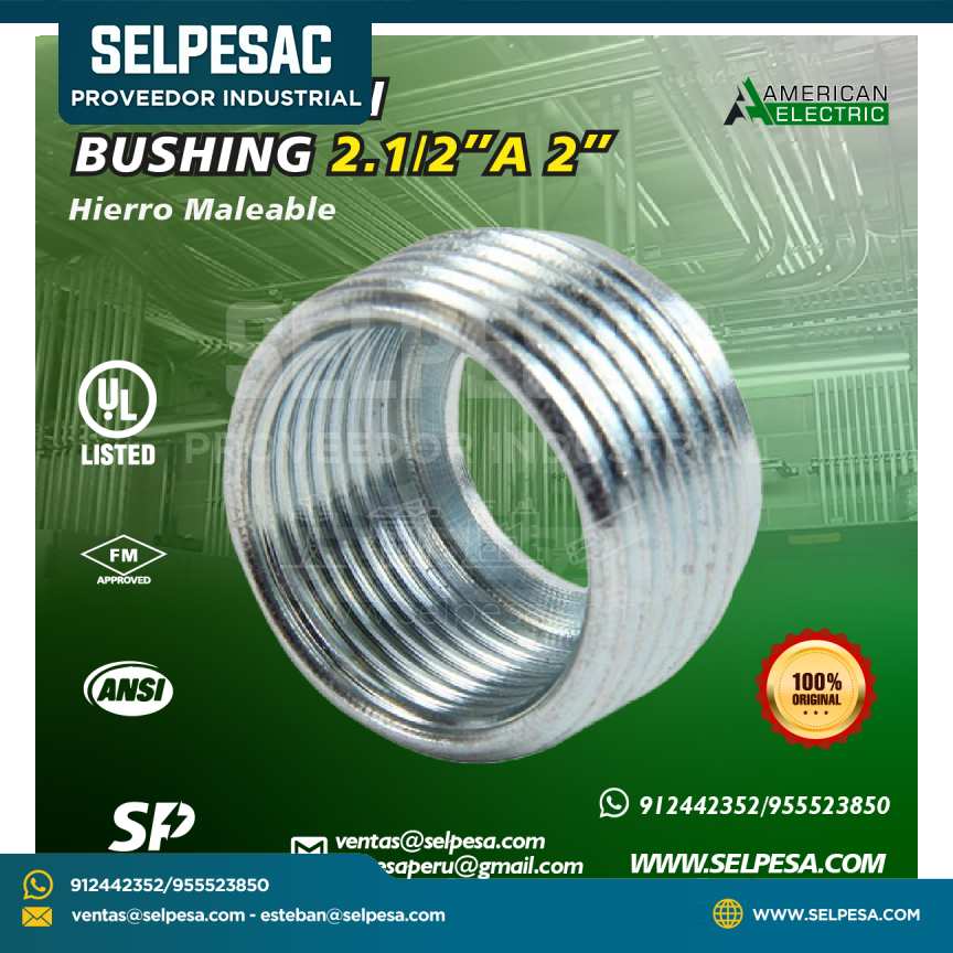 AMERICAN ELECTRIC - REDUCCIÓN BUSHING 2.1/2´´ A 2´´ HIERRO MALEABLE