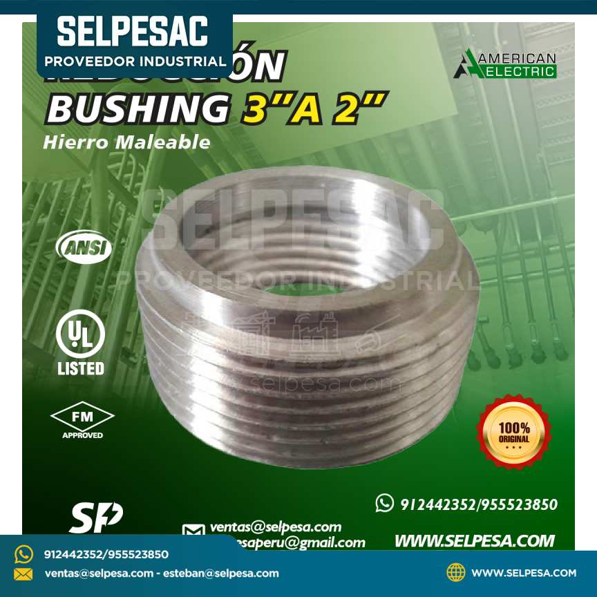 AMERICAN ELECTRIC - REDUCCIÓN BUSHING 3´´ A 2´´ HIERRO MALEABLE