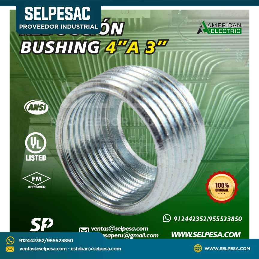 AMERICAN ELECTRIC - REDUCCIÓN BUSHING 4´´ A 3´´ HIERRO MALEABLE