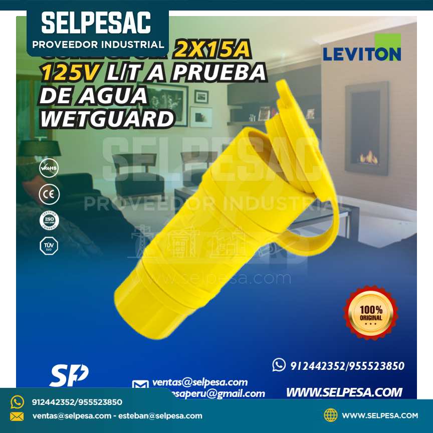 LEVITON - CONECTOR 2 X 15A 125V L/T A PRUEBA DE AGUA WETGUARD