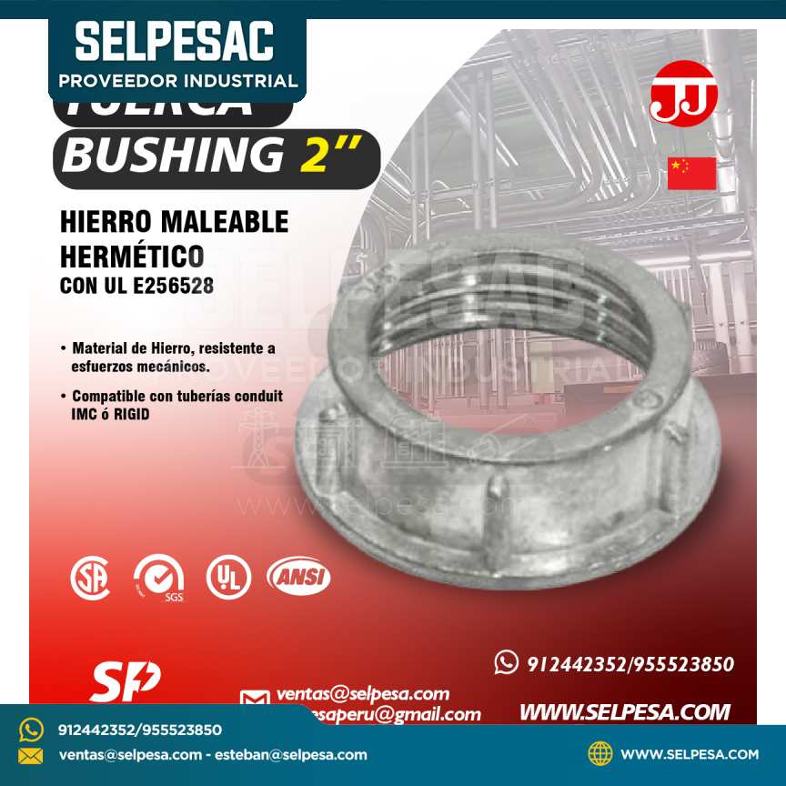 JJ - TUERCA BUSHING 2´´ HIERRO MALEABLE HERMÉTICO CON UL