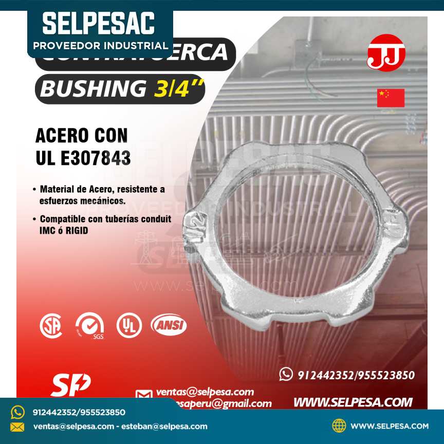 JJ - CONTRATUERCA BUSHING 3/4´´ ACERO CON UL E307843