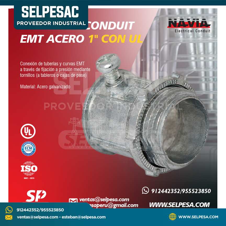 NAVIA - CONECTOR CONDUIT EMT ACERO 1´´ CON UL