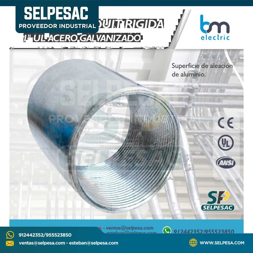 BM ELECTRIC - UNIÓN RIGIDA 1´´ UL6 ACERO GALV.