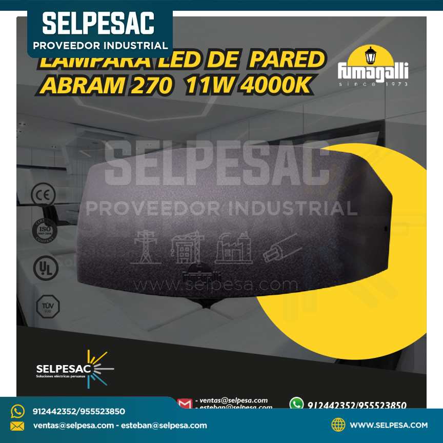 FUMAGALLI - LAMPARA DE PARED LED ABRAM 270 11W 4000K