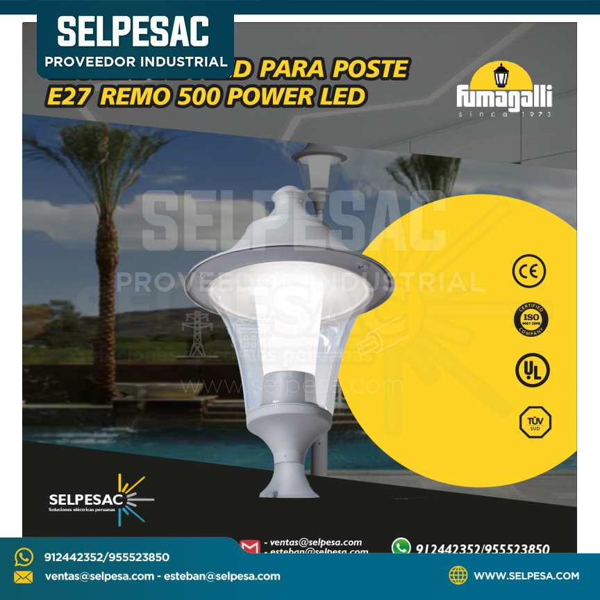 FUMAGALLI - LUMINARIA LED PARA POSTE REMO 500 POWER E27