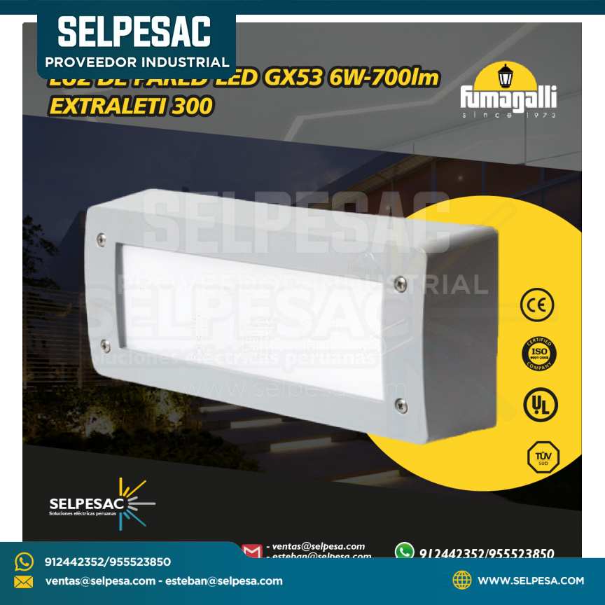 FUMAGALLI - LUZ DE PARED LED GX53 6W-700LM EXTRALET 300