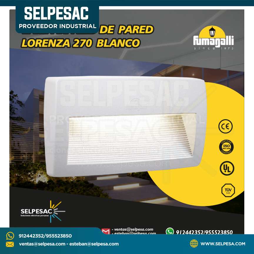 FUMAGALLI - LAMPARA DE PARED LORENZA 270 11W-1200LM BLANCO