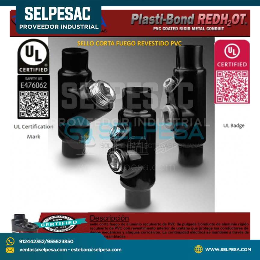 SELLO CORTAFUEGO 1/2, REVESTIDO DE PVC PLASTI-BOND