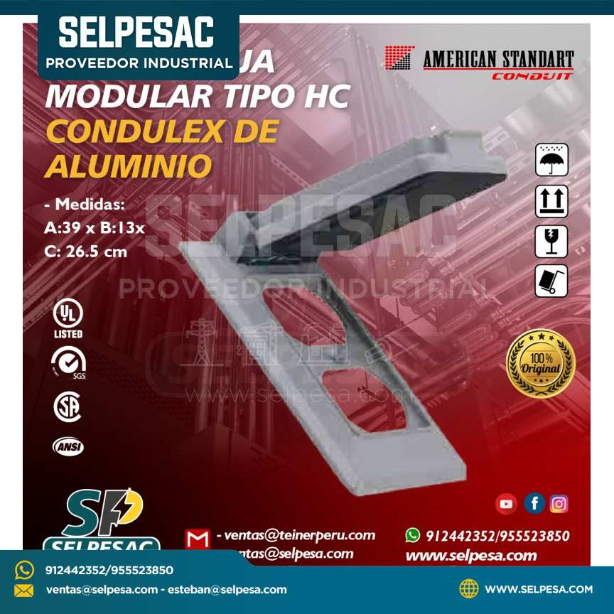 AMERICAN STANDART - TAPA DE CAJA MODULAR TIPO HC CONDULEX DE ALUMINIO