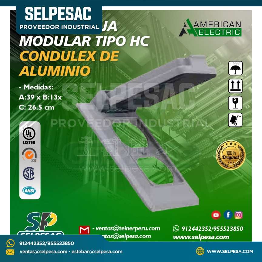 AMERICAN ELECTRIC -TAPA DE CAJA MODULAR TIPO HC CONDULEX ALUMINIO