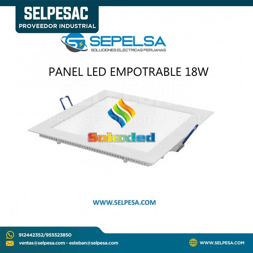 PANEL LED EMPOTRABLE 18W SOLUXLED