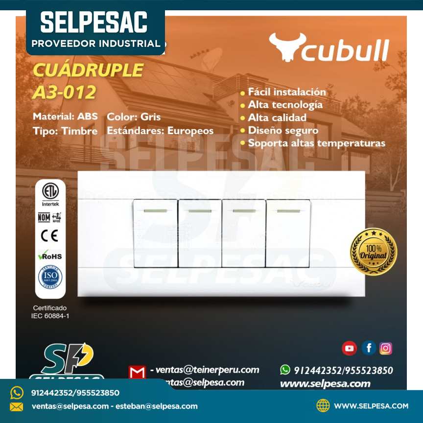 CUBULL - CONMUTADOR CUÁDRUPLE A3-012 BLANCO