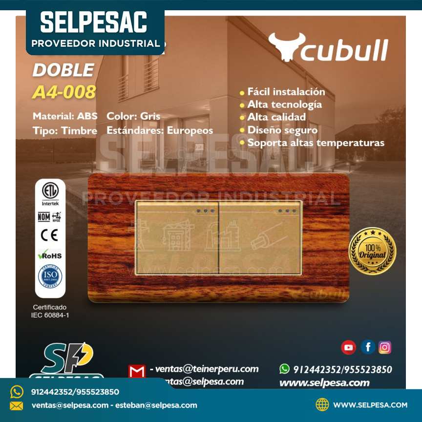 CUBULL - CONMUTADOR DOBLE A4-008 MADERA