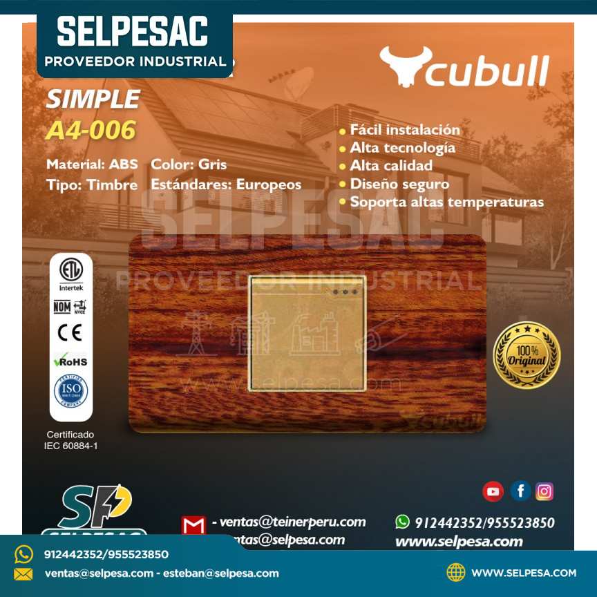 CUBULL - CONMUTADOR SIMPLE A4-006 MADERA