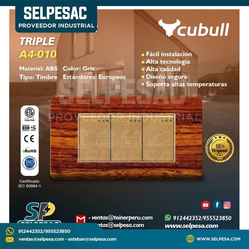 CUBULL - CONMUTADOR TRIPLE A4-010 MADERA
