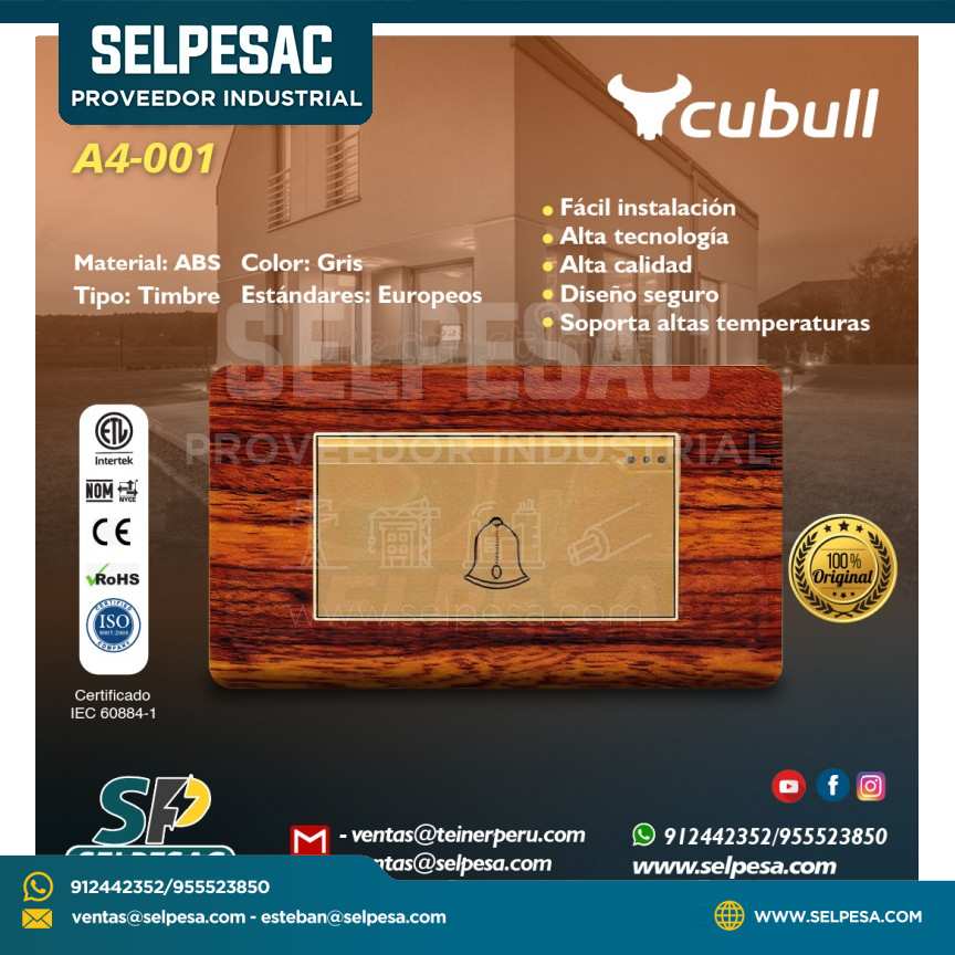 CUBULL - PULSADOR A4-001 MADERA