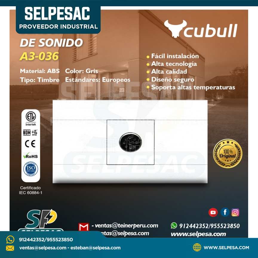CUBULL - SENSOR DE SONIDO A3-036 BLANCO