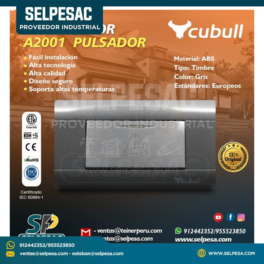 CUBULL- INTERRUPTOR A2001 - PULSADOR GRIS