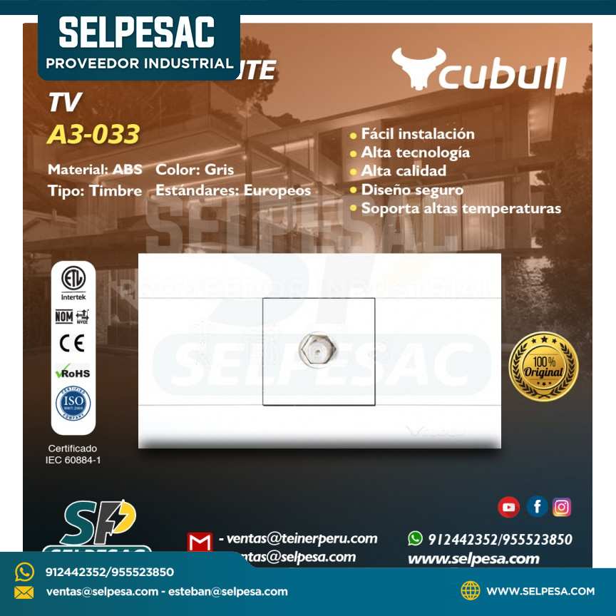 CUBULL - TOMACORRIENTE TV A3-033 BLANCO