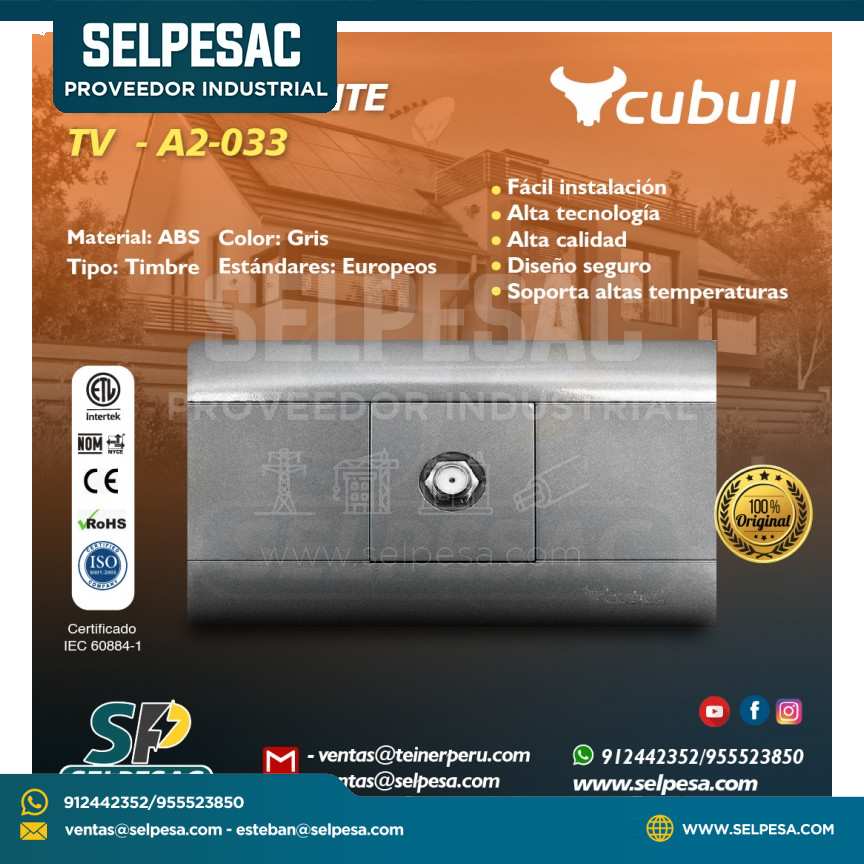 CUBULL - TOMACORRIENTE TV - A2-003 GRIS