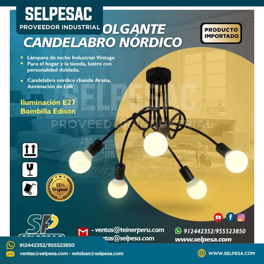 PRODUCTO IMPORTADO - LÁMPARA COLGANTE CANDELABRO NÓRDICO