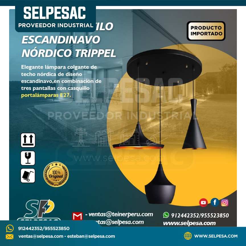 PRODUCTO IMPORTADO - LÁMPARA ESTILO ESCANDINAVO NÓRDICO TRIPPEL