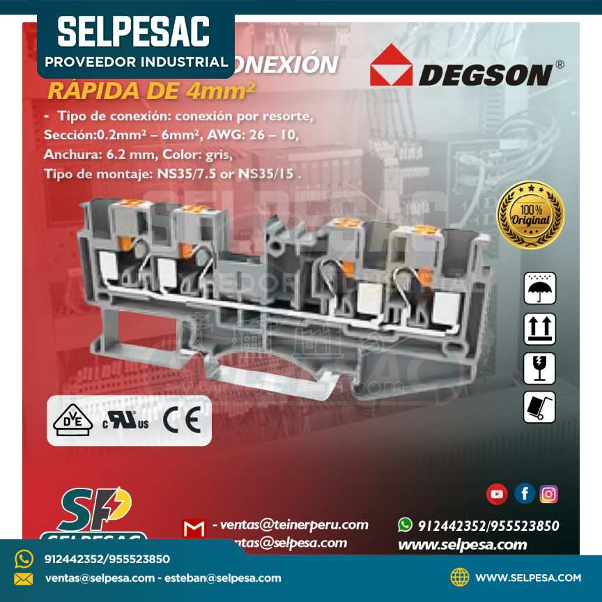 DEGSON -  BORNERA DE CONEXION RAPIDA DE 2.5MM - UL