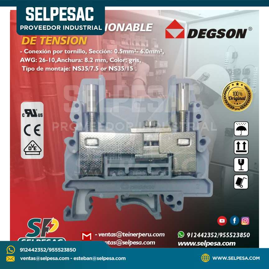 DEGSON - BORNERA SECCIONABLE DE TENSIÓN AWG 14-10