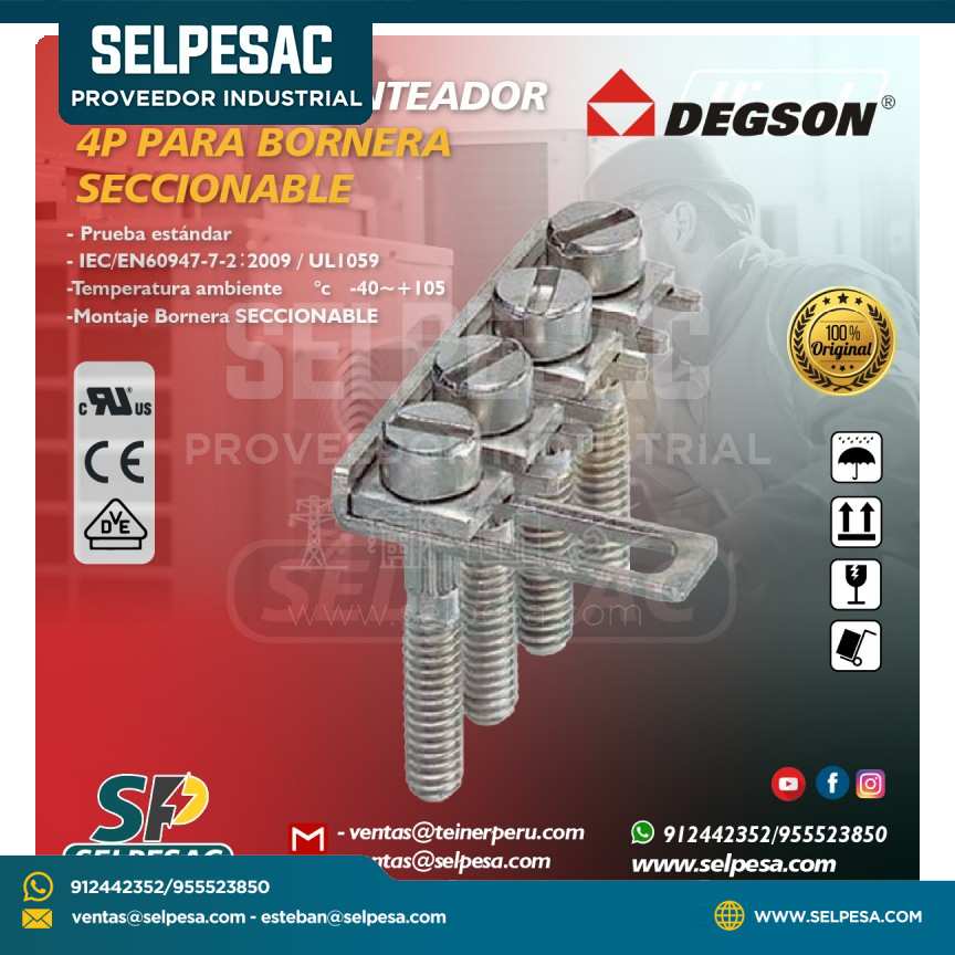 DEGSON - ESLABON PUENTEADOR 4P PARA BORNERA SECCIONABLE