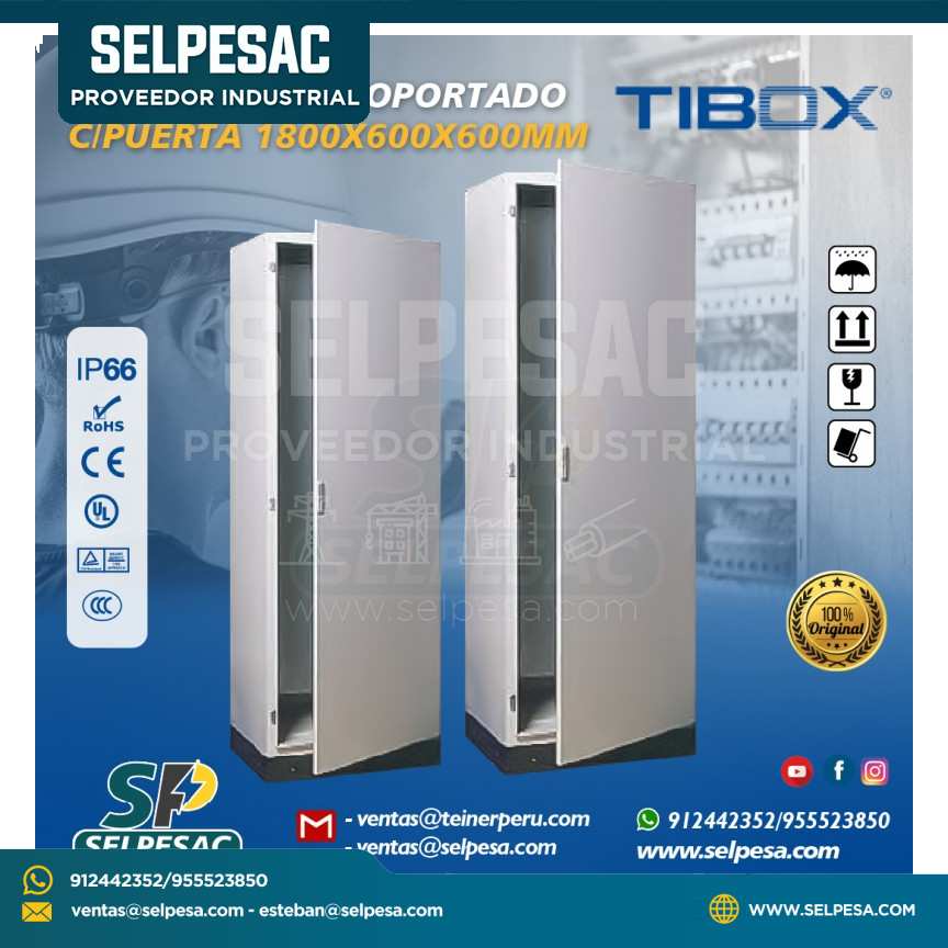 TIBOX - TABLERO AUTOSOPORTADO C/PUERTA 1800X600X600MM IP66