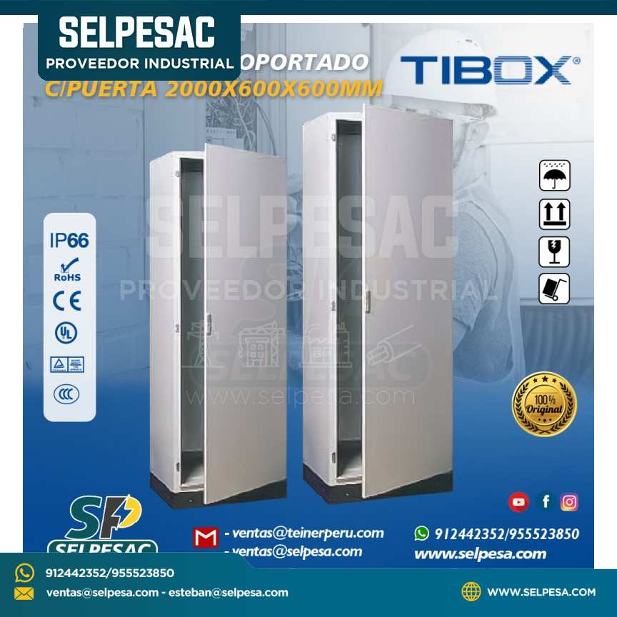 TIBOX - TABLERO AUTOSOPORTADO C/PUERTA 2000X600X600MM IP66