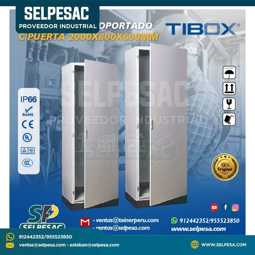 TIBOX - TABLERO AUTOSOPORTADO C/PUERTA 2000X800X600MM IP66
