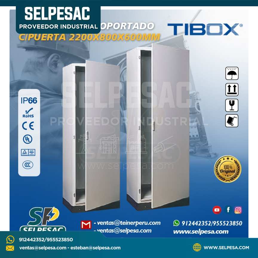 TIBOX - TABLERO AUTOSOPORTADO C/PUERTA 2200X800X600MM IP66