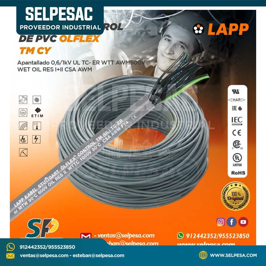 LAPP - CABLE DE CONTROL DE PVC OLFLEX TM CY