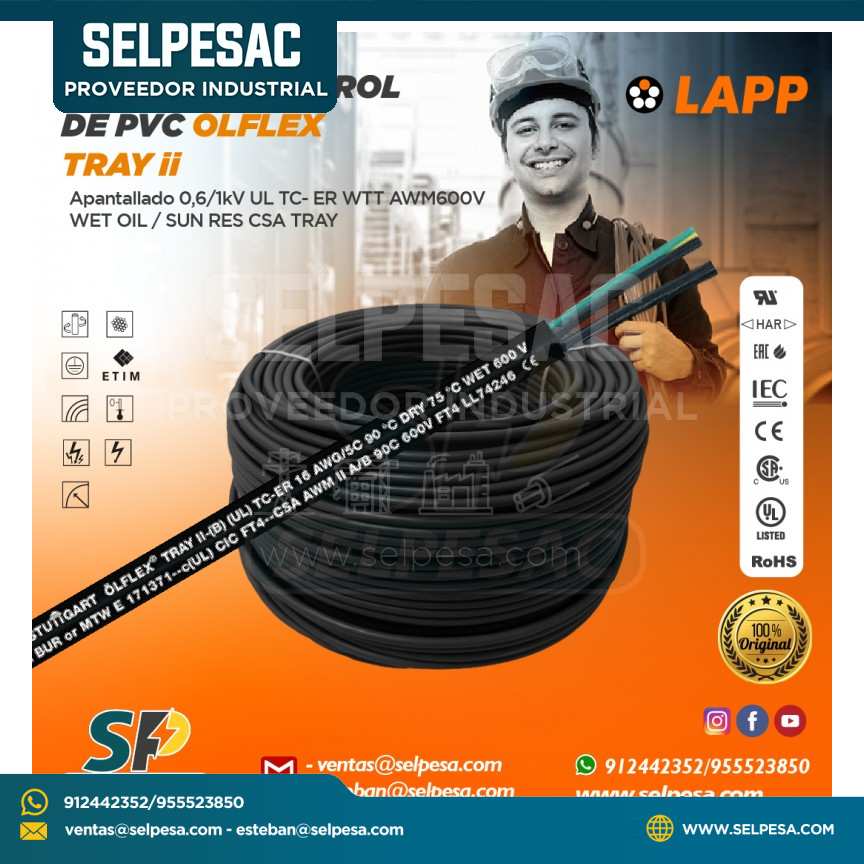 LAPP - CABLE DE CONTROL DE PVC OLFLEX TRAY H