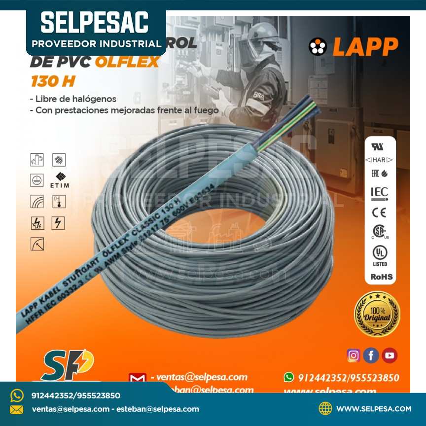 LAPP - CABLE DE CONTROL DE PVC OLFLEX 130 H