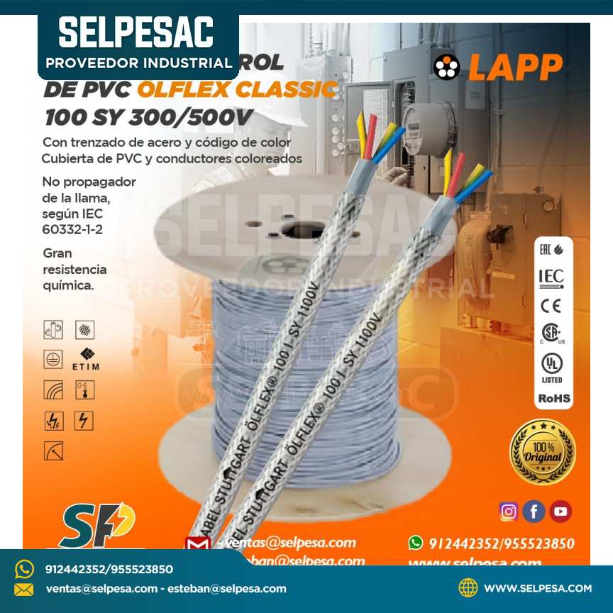 LAPP - CABLE DE CONTROL DE PVC OLFLEX CLASSIC 100 SY 330-500V
