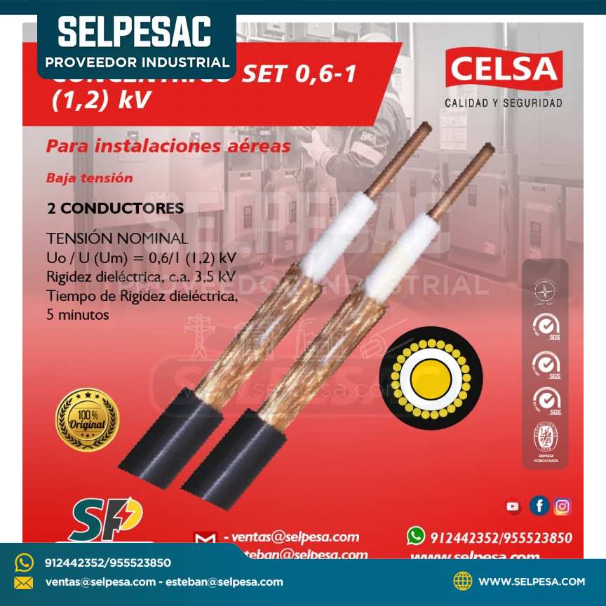 CELSA - CABLE CONCENTRICO SET 0.6/1 (1,2) kV BAJA TENSIÓN