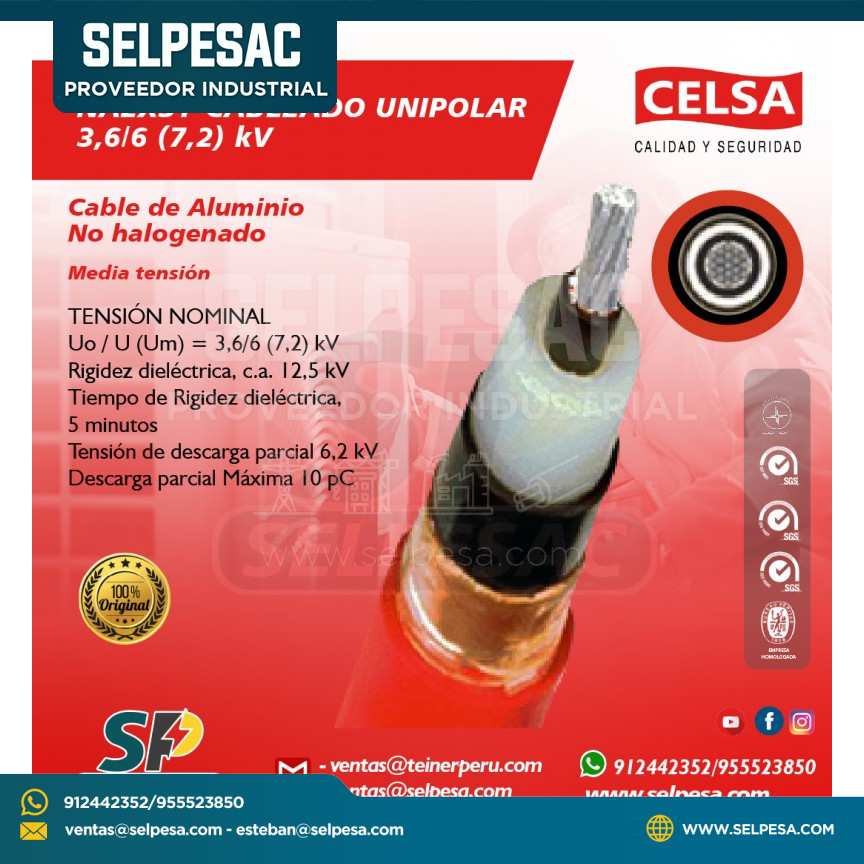 CELSA - NA2XSOH CABLEADO UNIPOLAR 3,6/6 (7,2) kV