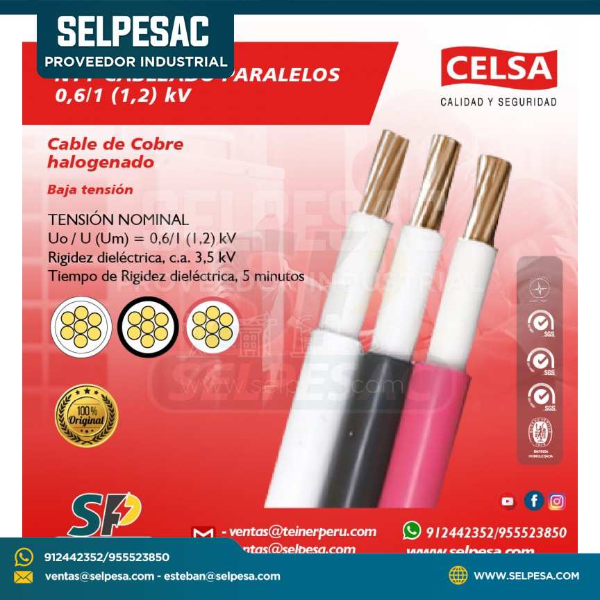 CELSA - NYY CABLEADO PARALELO 0,6/1 (1,2)kV COBRE HALOGENADO - BAJA TENSIÓN
