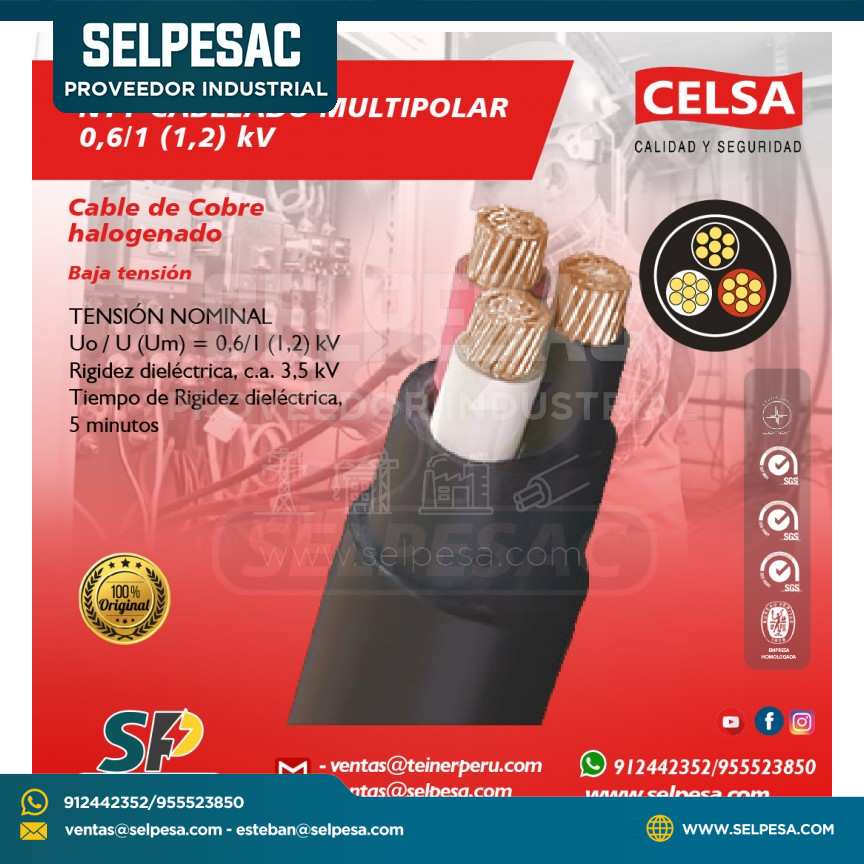 CELSA - NYY CABLEADO MULTIPOLAR 0,6/1 (1,2)kV COBRE HALOGENADO