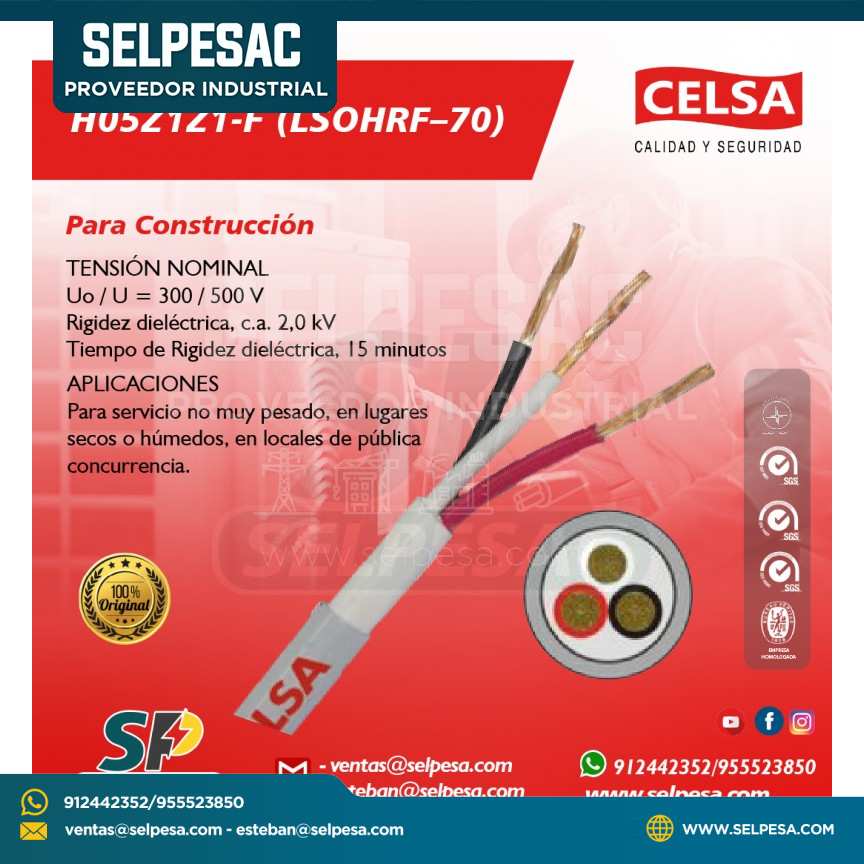 CELSA - CABLE H05Z1Z1-F (LSOHRF-70) PARA CONSTRUCCIÓN UL