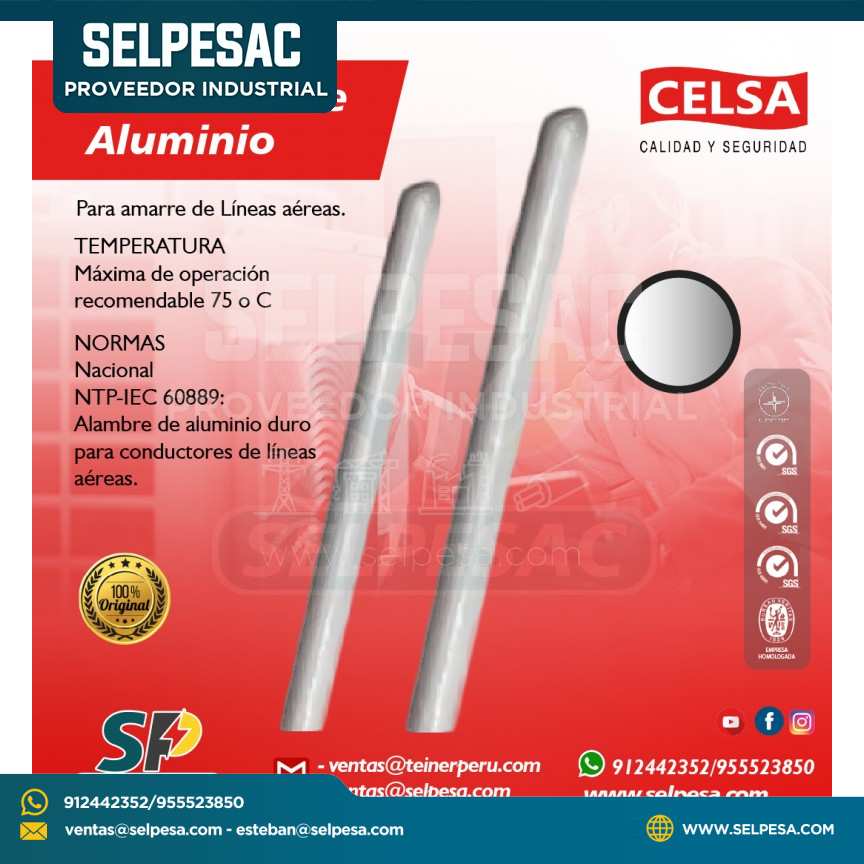 CELSA - ALAMBRES DE ALUMINIO PARA AMARRE DE LÍNEA AÉREA