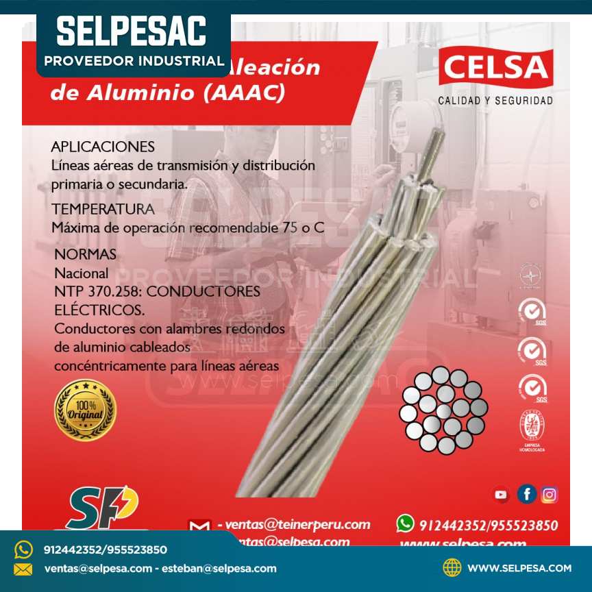CELSA - CONDUCTO DE ALEACIÓN DE ALUMINIO (AAAC) LÍNEA AÉREA