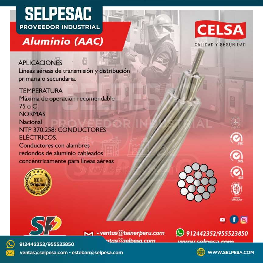 CELSA - CONDUCTO DE ALUMINIO (AAC) PARA LÍNEA AÉRE Y DISTRIBUCIÓN