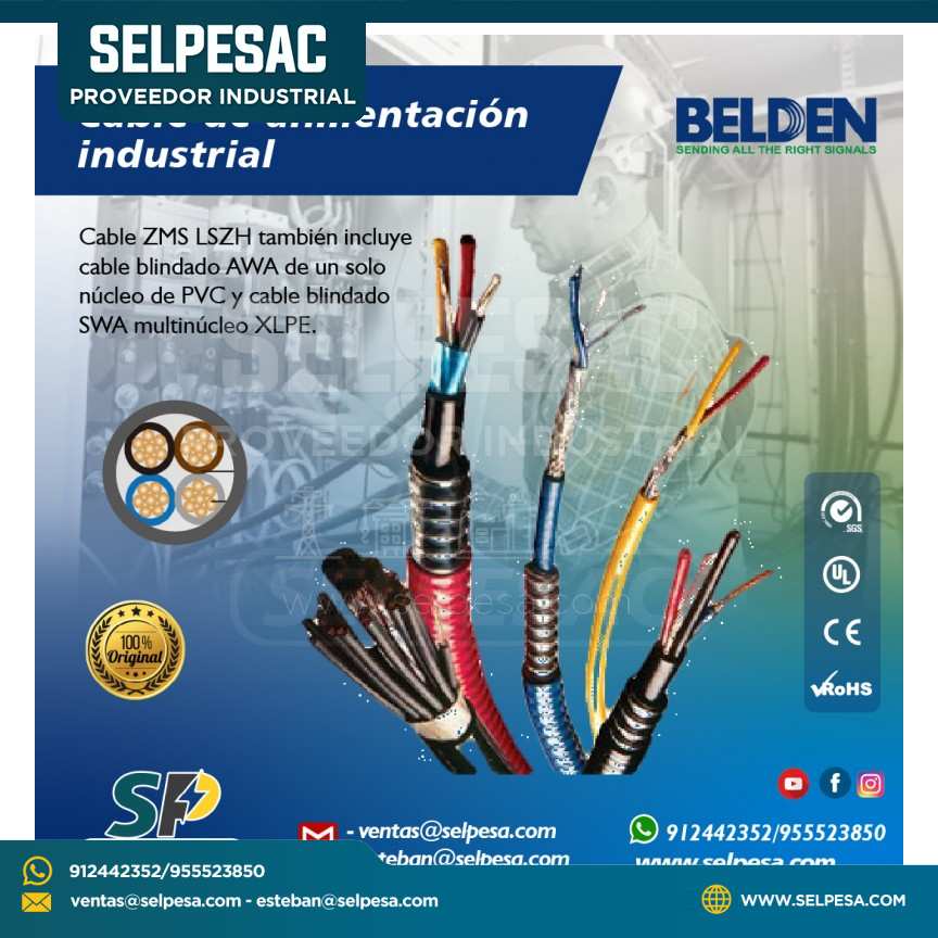 BELDEN - CABLE DE ALIMENTACIÓN INDUST. LSZH BLINDADO 18 AWG