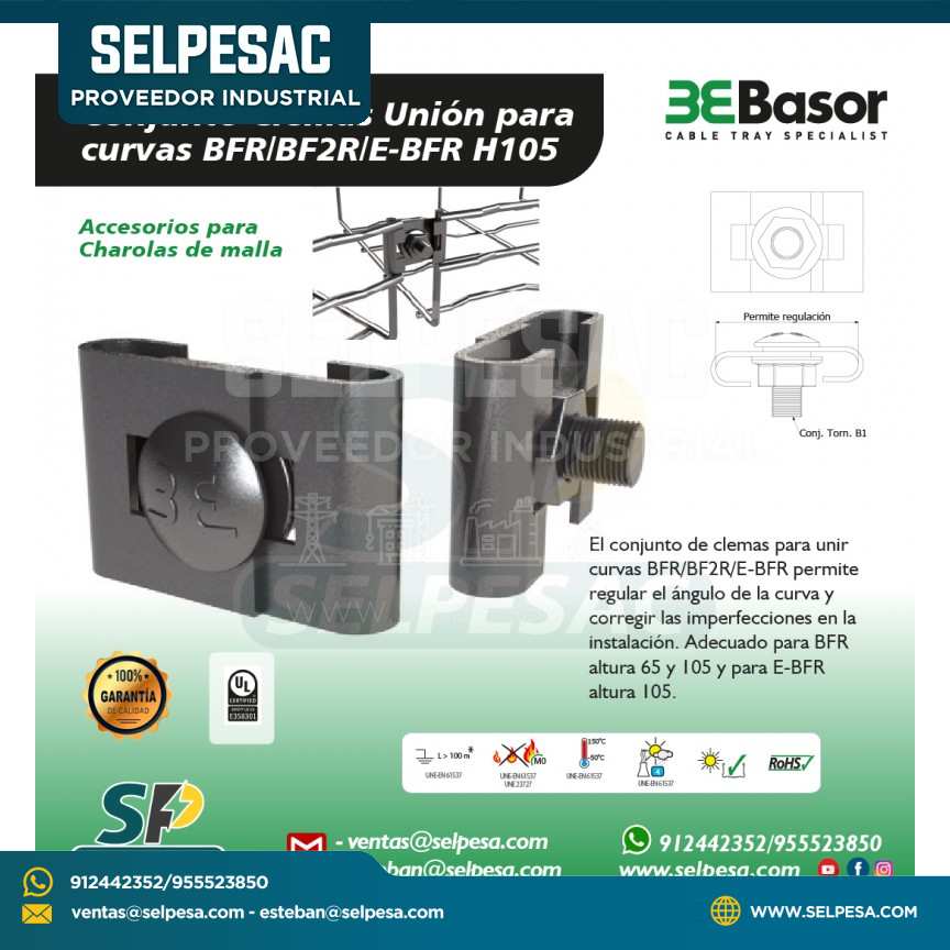 BASOR - CONJUNTO CLEMAS UNIÓN PARA CURVAS BFR/BF2R/E-BFR H105