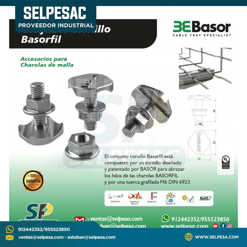 BASOR - CONJUNTO TORNILLO BASORFIL - ACERO UL